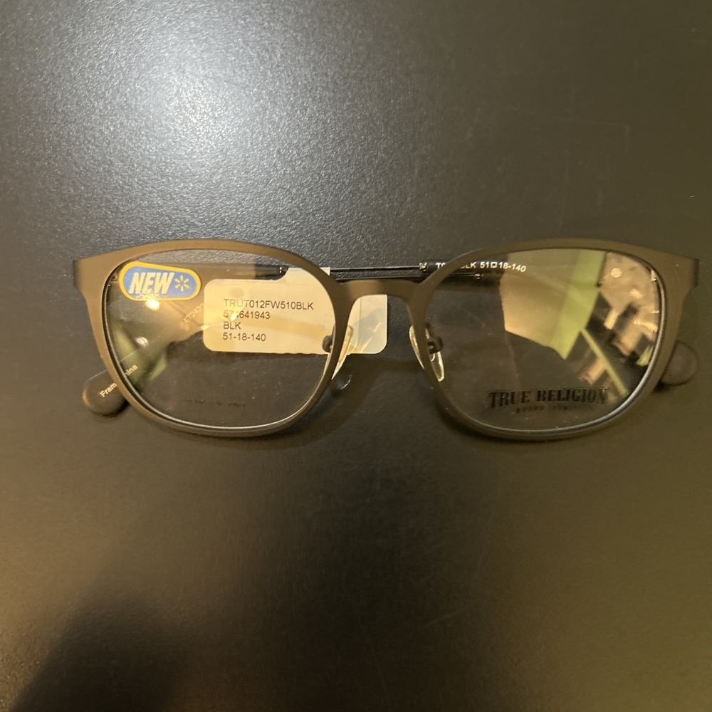 TRUE RELIGION T012 BLK Black Wayfarer Full Rim Eyeglasses 51-18-140 Frames Only